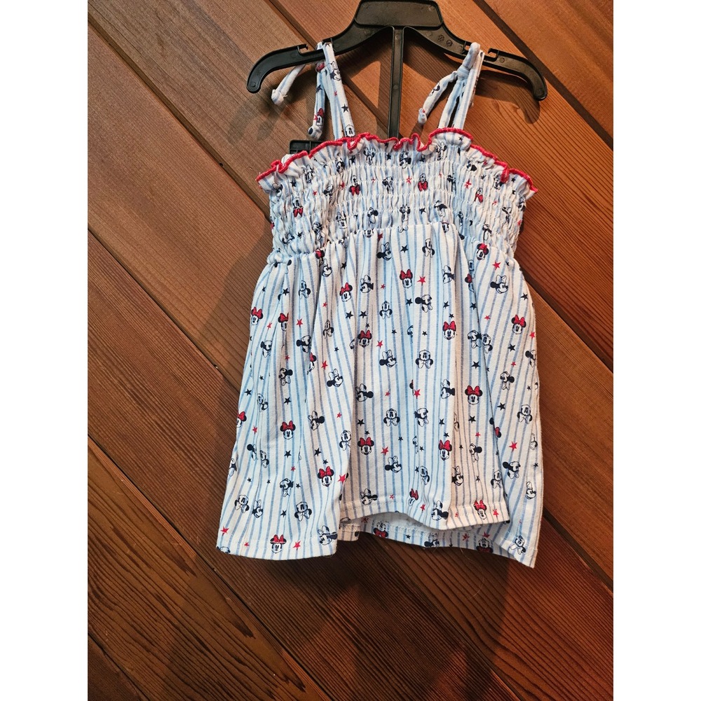 Disney Baby Minnie Mouse Striped Smocked Top and Bloomers Set Blue White 18M